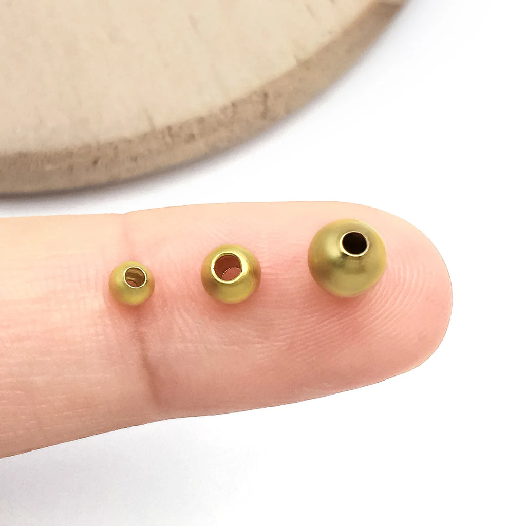 Matte Gold Copper Alloy Round Spacer Beads for Necklace and Bracelet Jewelry Making