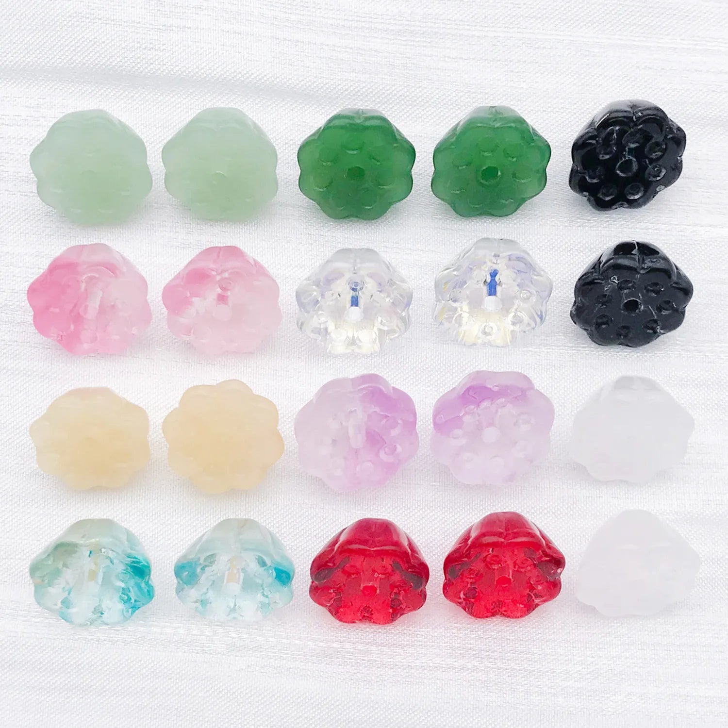 Transparent Glass Lotus Pod Bead Charm Pendant for Bracelet and Necklace Jewelry Making