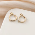Elegant Gold Alloy Plain Hoop Screw Back Stud & Clip On No Piercing DIY Converter Huggie Earrings