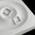 Minimalist Copper Square Geometric Stud Earrings Hollow Line Smooth High-End Commuter Jewelry