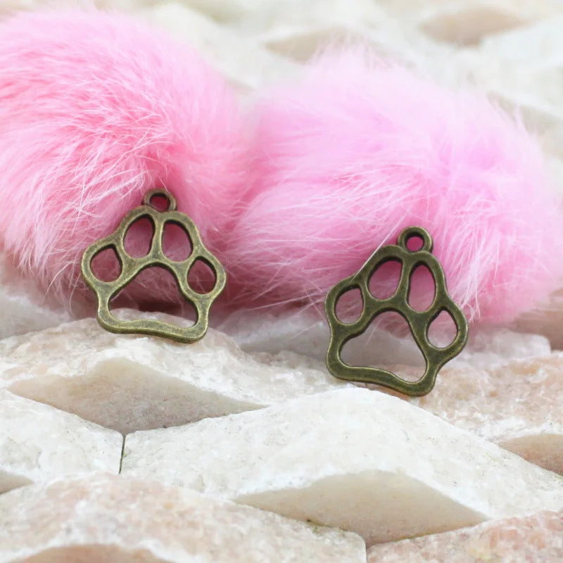 20x17MM Zinc Alloy Paw Print Charm Pendant for DIY Necklace Bracelet Jewelry Making