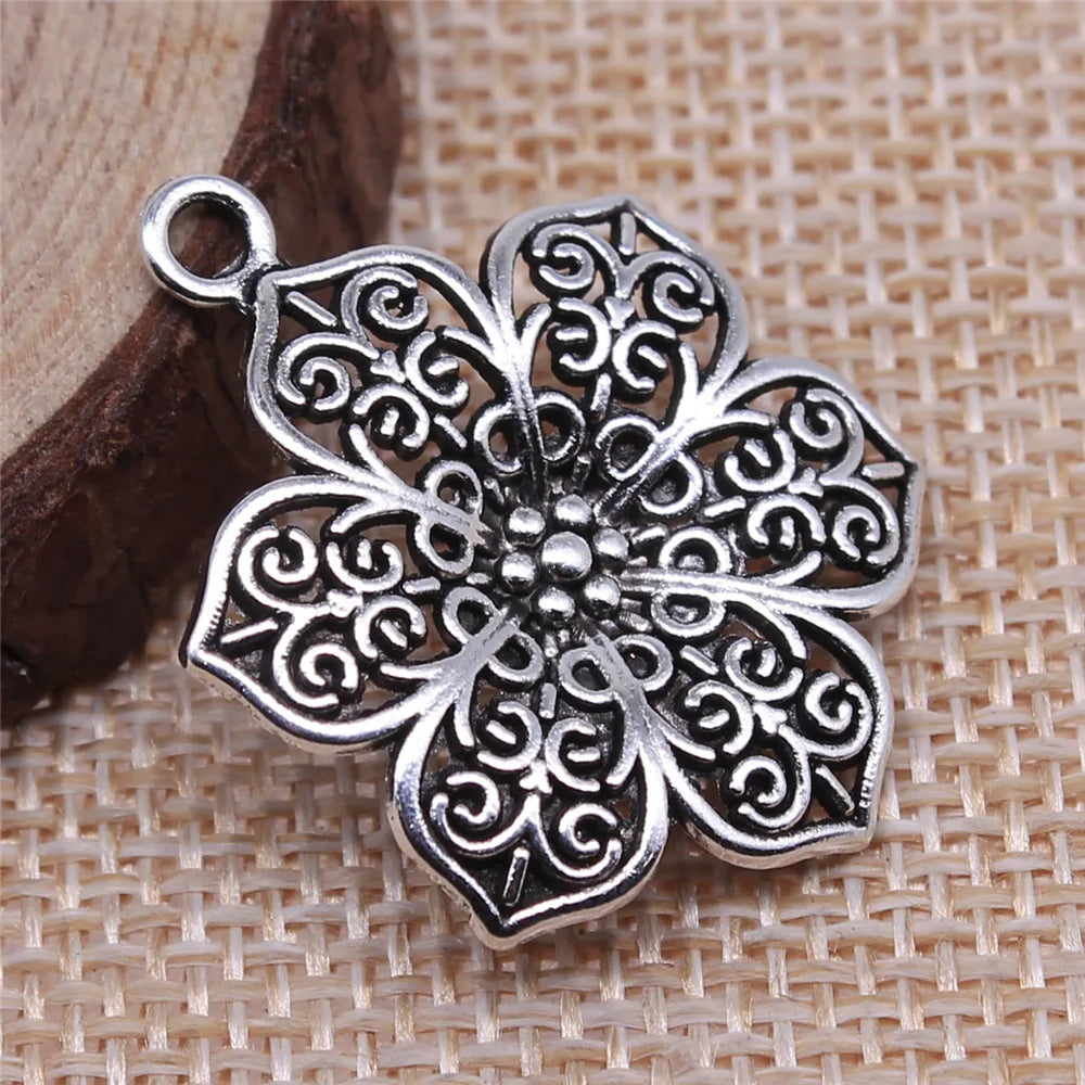 31x27mm 2.2g Multi Color Zinc Alloy Flower Charm Pendant for DIY Necklace Bracelet Jewelry Making