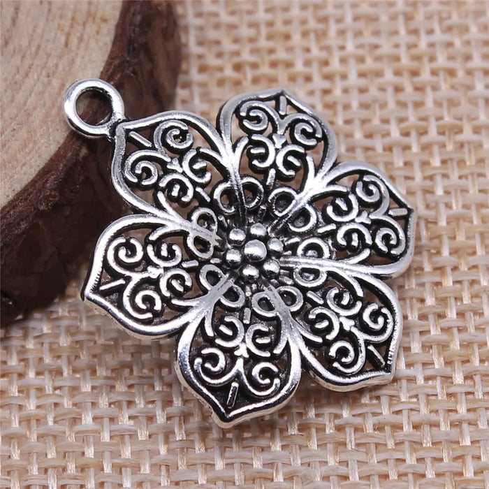 31x27mm 2.2g Multi Color Zinc Alloy Flower Charm Pendant for DIY Necklace Bracelet Jewelry Making