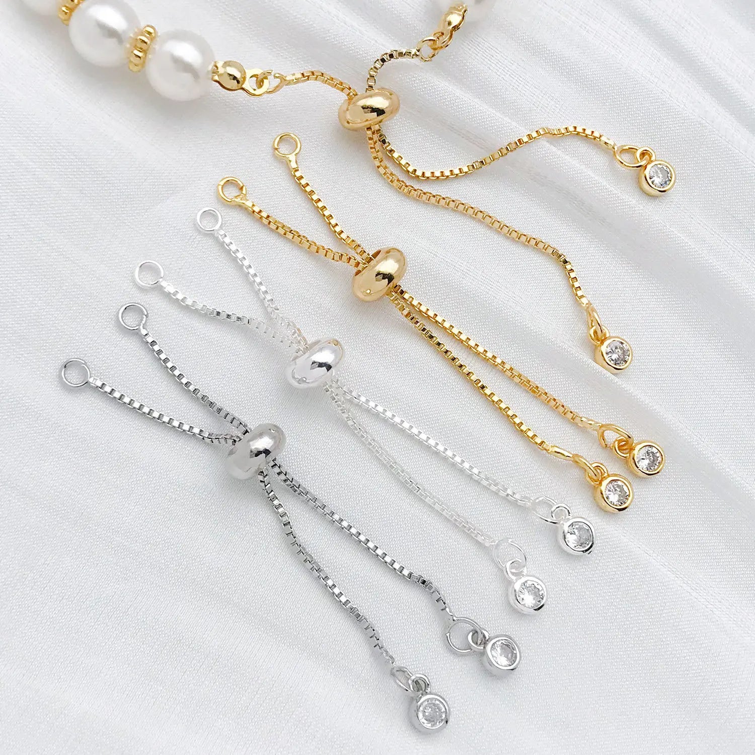 Silicone O Chain Slider Adjustable Extension Chain for DIY Bracelet Jewelry Making
