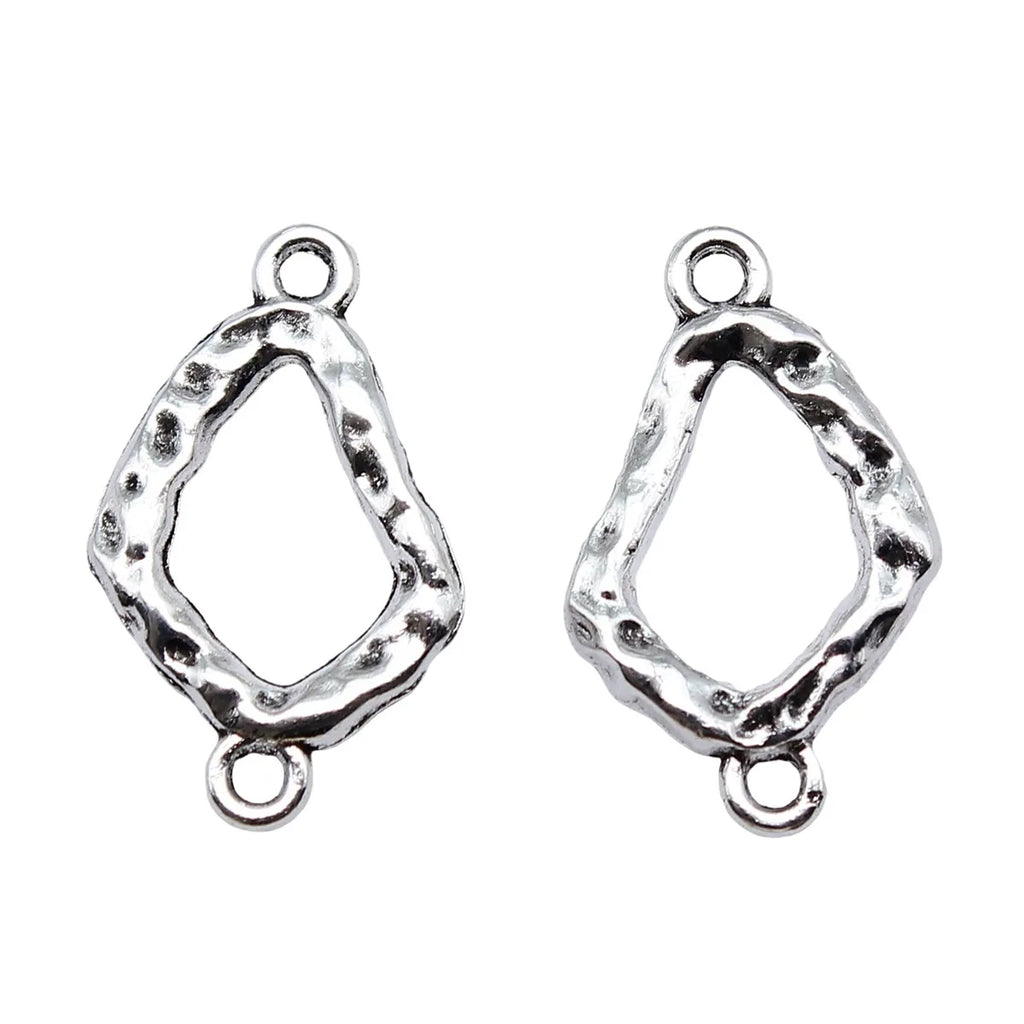 13x21mm 0.9g Zinc Alloy Hammered Geometric Connector Charm for DIY Earring Bracelet Jewelry Making