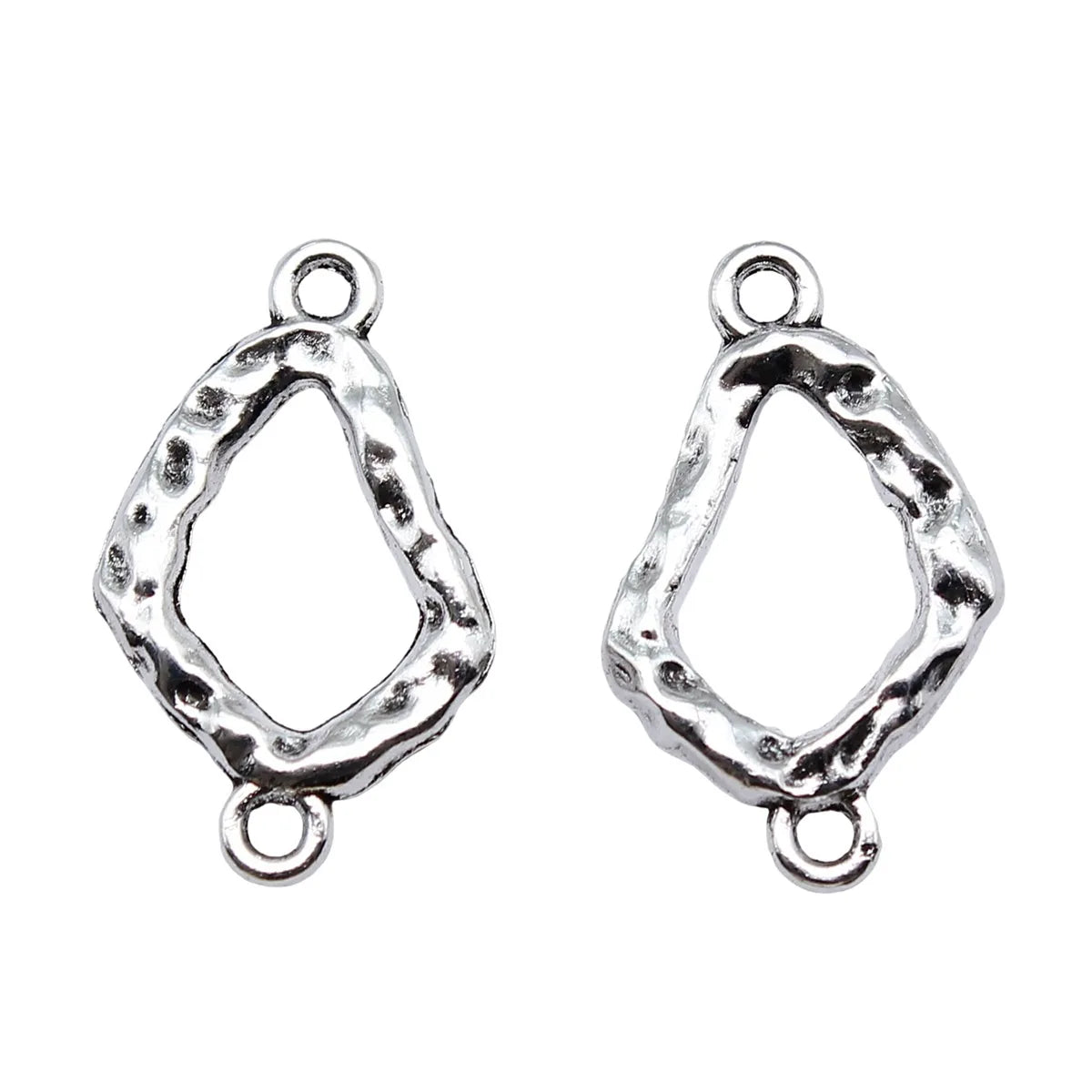 13x21mm 0.9g Zinc Alloy Hammered Geometric Connector Charm for DIY Earring Bracelet Jewelry Making