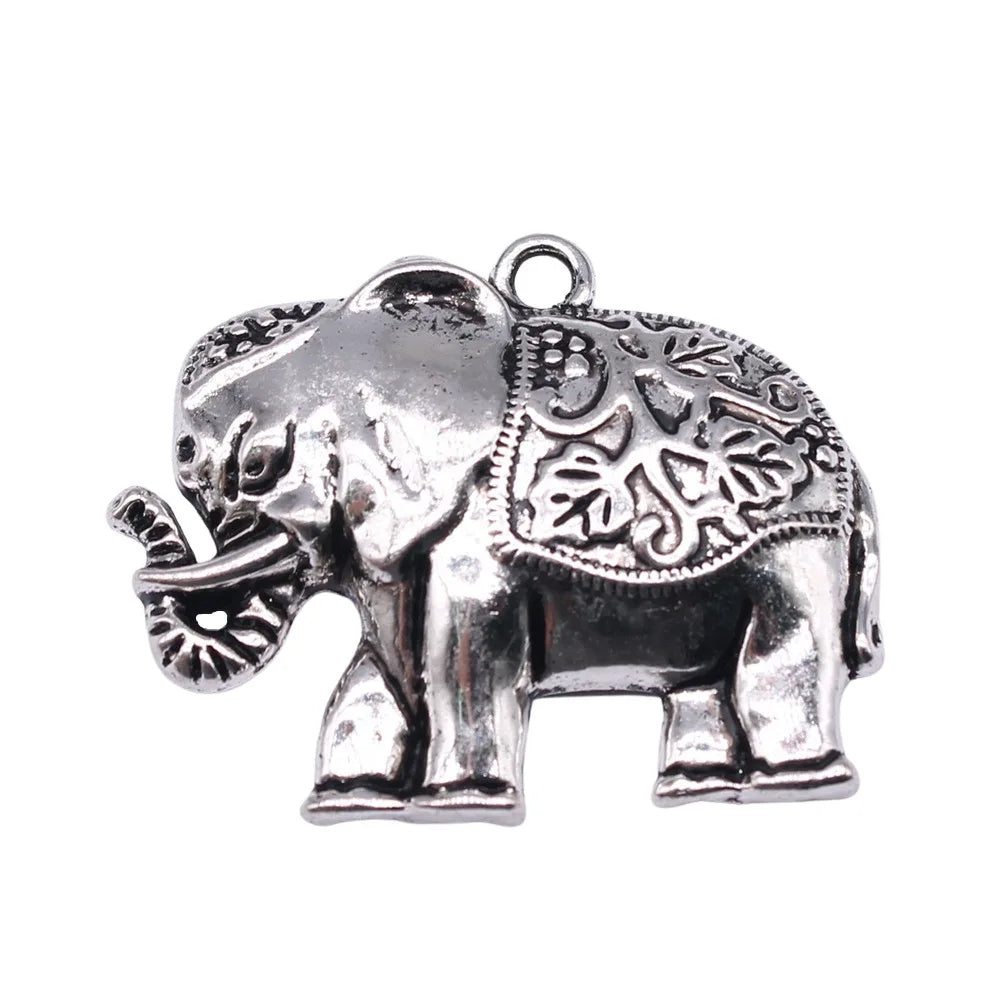 42x34mm 7.5g Multicolor Zinc Alloy Elephant Charm Pendant for DIY Necklace Bracelet Jewelry Making