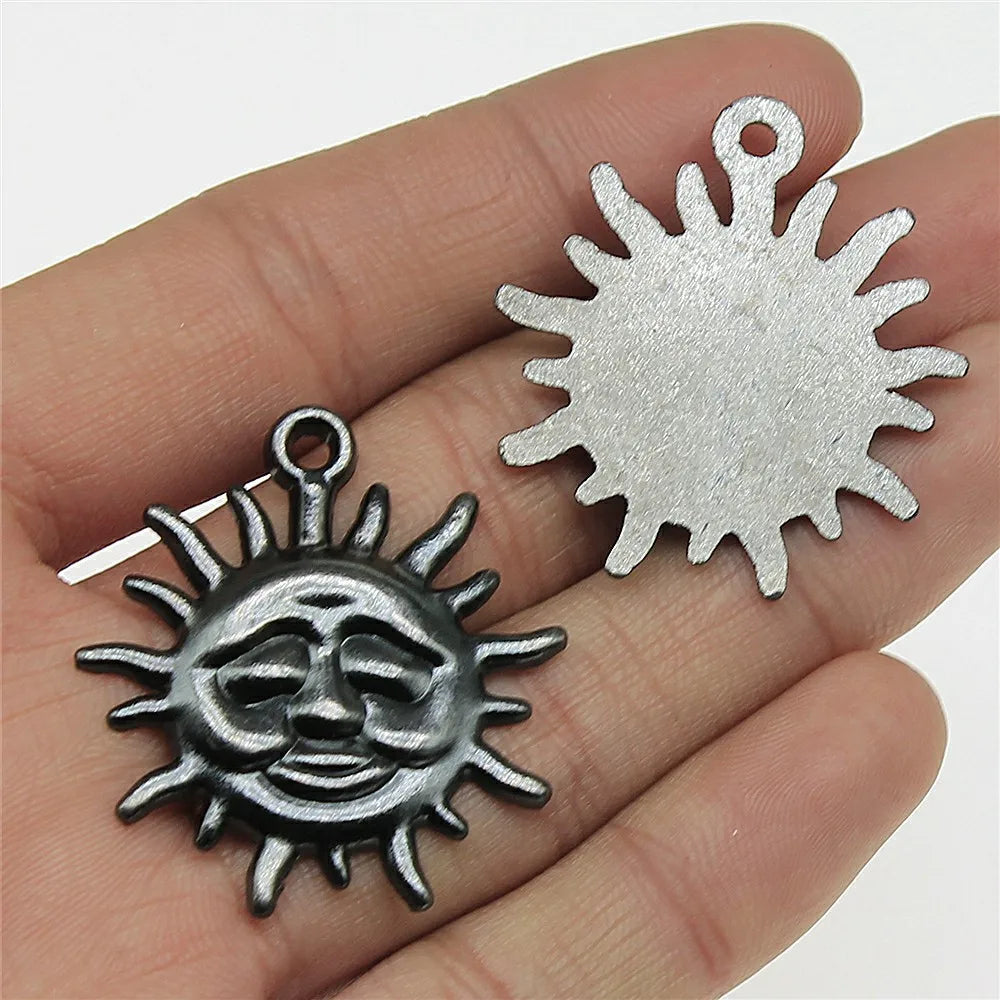 36x33mm 7.7g Multicolor Zinc Alloy Sun Charm Pendant for DIY Necklace Bracelet Jewelry Making