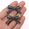 40x25mm 5g Antique Silver Zinc Alloy Bowknot Butterfly Charm Pendant for Bracelet Necklace DIY Jewelry Making