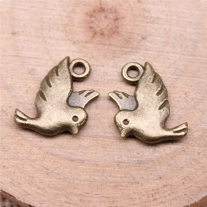 15x11mm 0.9g Multicolor Zinc Alloy Bird Charm Pendant for DIY Necklace Bracelet Jewelry Making