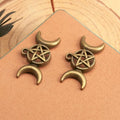 30x17MM Zinc Alloy Moon Star Charm Pendant for DIY Necklace Bracelet Jewelry Making