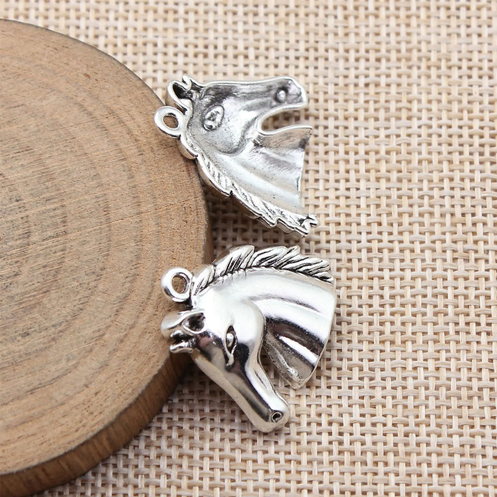 25x23mm 2.4g Multi Color Zinc Alloy Horse Head Charm Pendant for DIY Necklace Bracelet Making