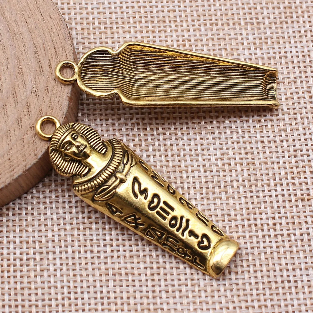 49x15mm 4.7g Multicolor Zinc Alloy Egyptian Pharaoh Pharaoh Head Charm Pendant for DIY Jewelry Making