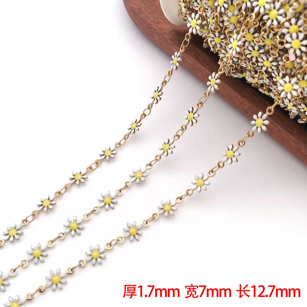 Stainless Steel Sunflower Eight Petal Flower Double Sided Connector Charm for DIY Necklace Earrings