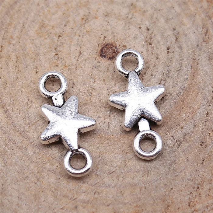 15x7mm 0.5g Multicolor Zinc Alloy Star Connector Charm for DIY Necklace Bracelet Earring Making