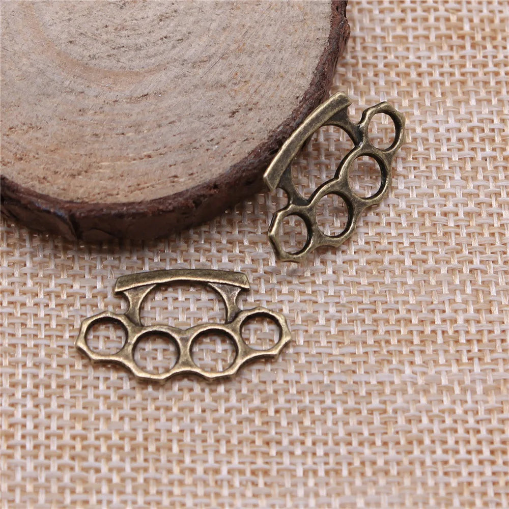 24x14mm 0.8g Multicolor Zinc Alloy Brass Knuckles Charm Pendant for Bracelet Necklace DIY Making