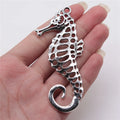 40x90mm 12.2g Antique Silver Zinc Alloy Seahorse Charm Pendant for DIY Ocean Theme Jewelry Making