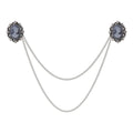 Vintage Cameo Lady Head Alloy Rhinestone Double Chain Brooch Collar Pin For Suit Lapel Scarf Gift