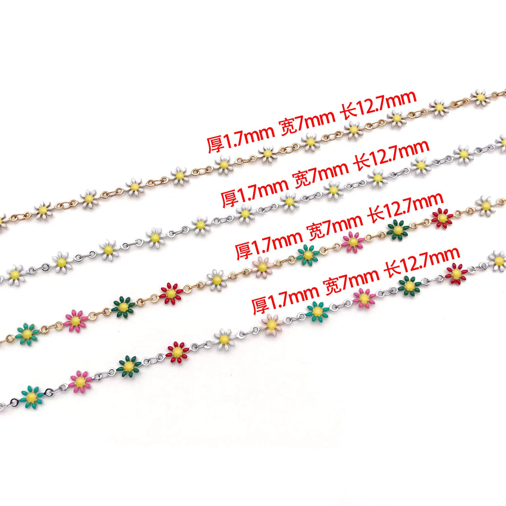 Stainless Steel Sunflower Eight Petal Flower Double Sided Connector Charm for DIY Necklace Earrings