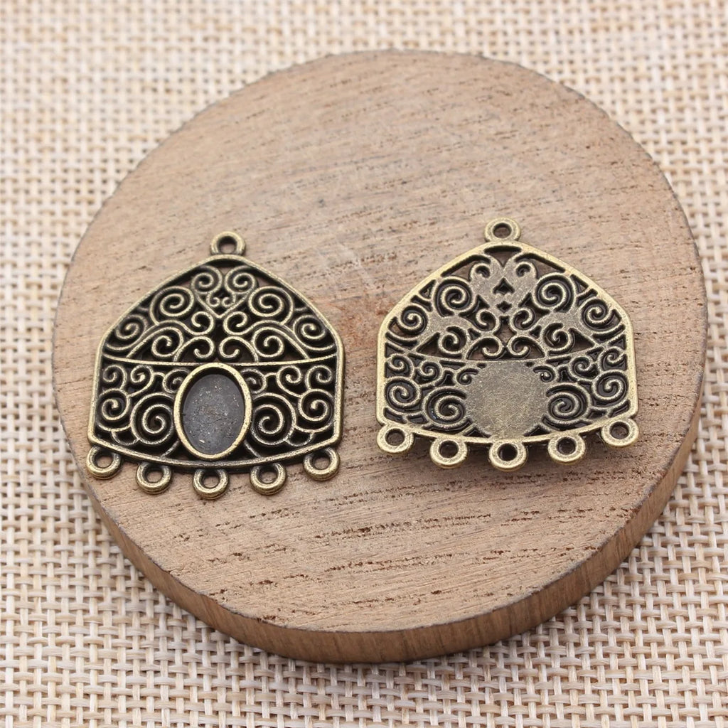 29x25mm 2.9g Multicolor Zinc Alloy Earring Connector Charm for DIY Handmade Dangle Earring Making