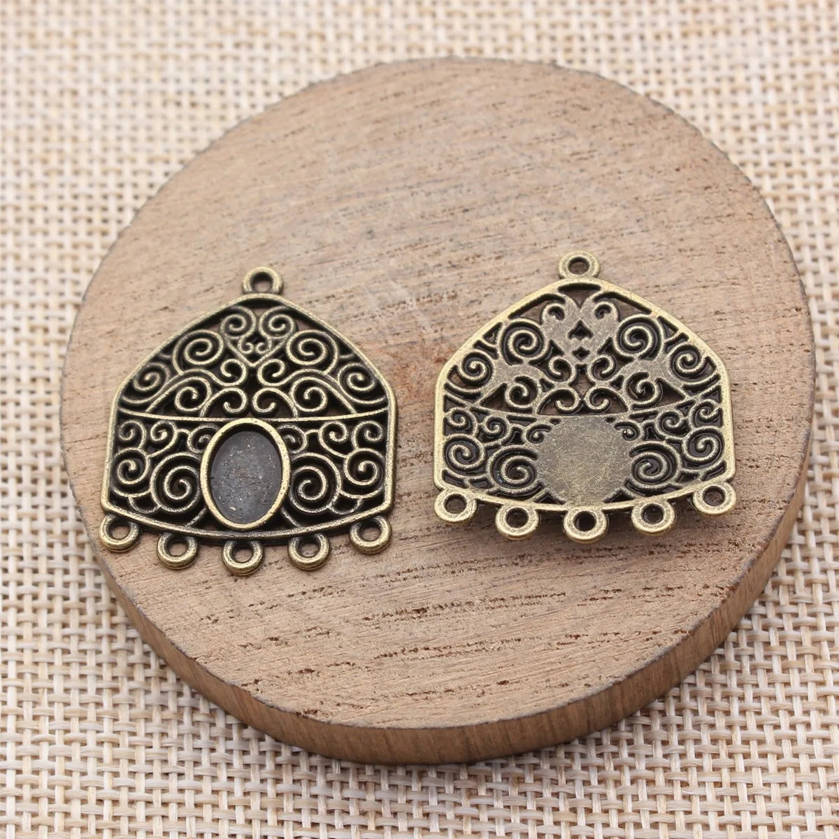 29x25mm 2.9g Multicolor Zinc Alloy Earring Connector Charm for DIY Handmade Dangle Earring Making