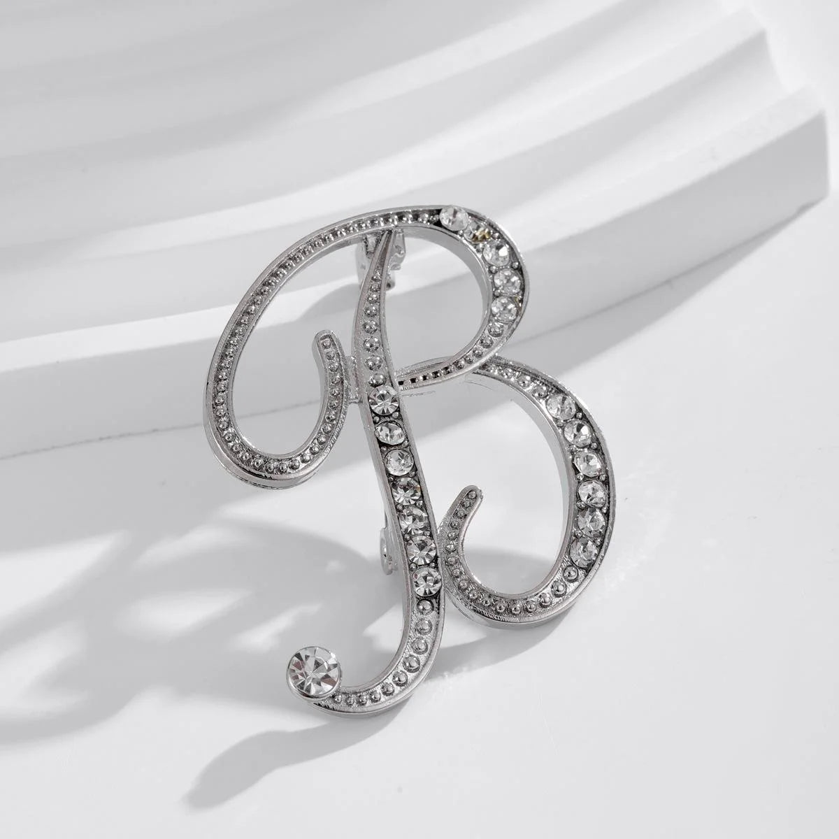 Elegant Rhinestone Alloy Letter A Brooch, Crystal Alphabet Lapel Pin Corsage Suit Accessory Gift