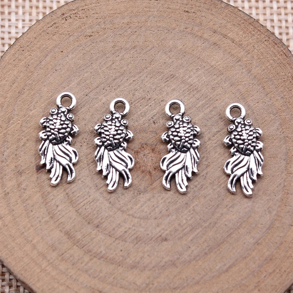 17x7mm 0.65g Multicolor Zinc Alloy Goldfish Charm Pendant for DIY Necklace Bracelet Jewelry Making