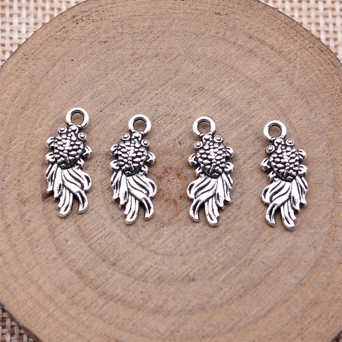 17x7mm 0.65g Multicolor Zinc Alloy Goldfish Charm Pendant for DIY Necklace Bracelet Jewelry Making