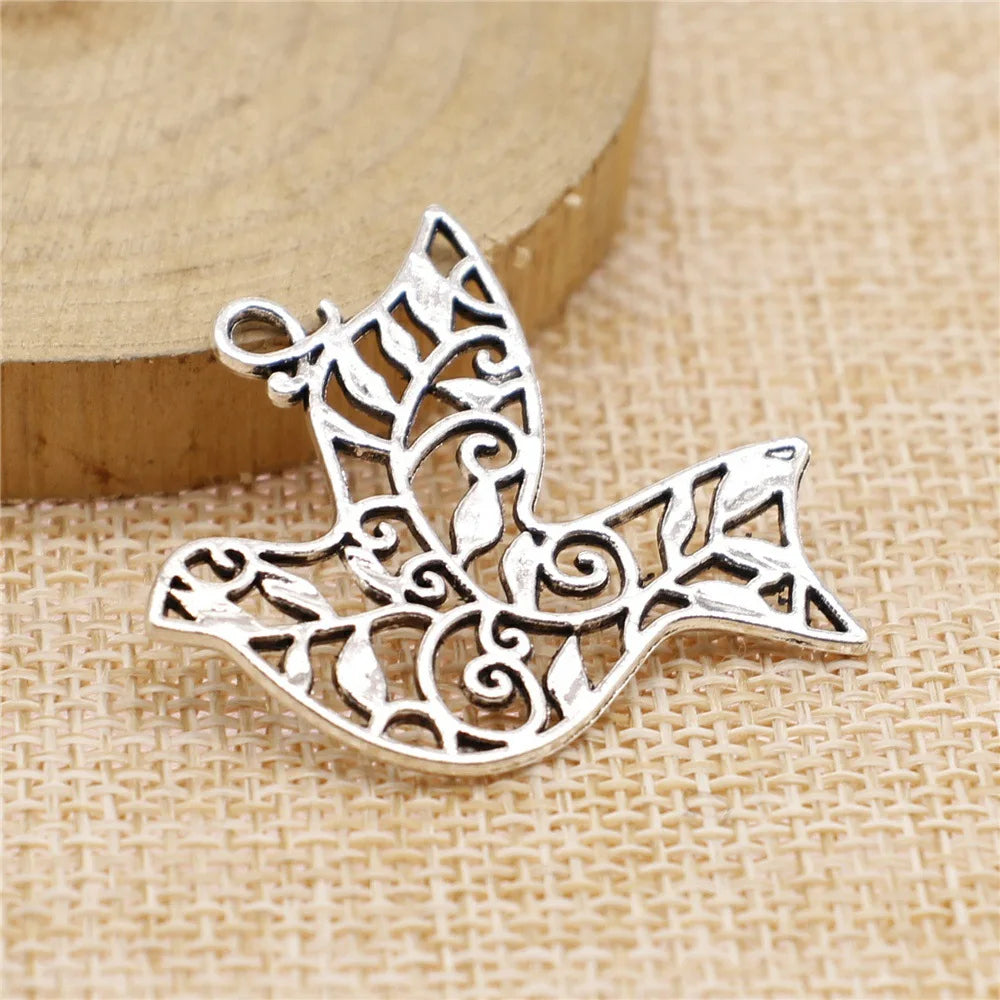 36x32mm 3.2g Multi Color Zinc Alloy Bird Charm Pendant for DIY Necklace Bracelet Making