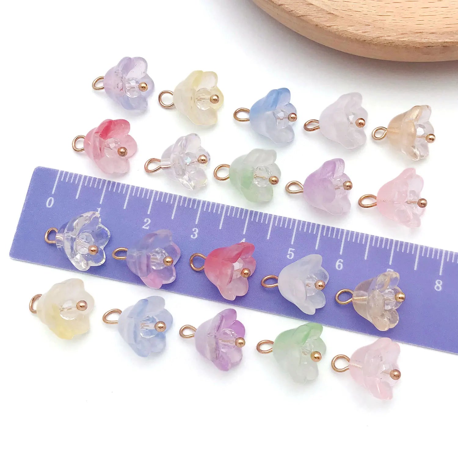 Glass Lily of the Valley Flower Loose Beads for DIY Earrings Bag Charm Jewelry