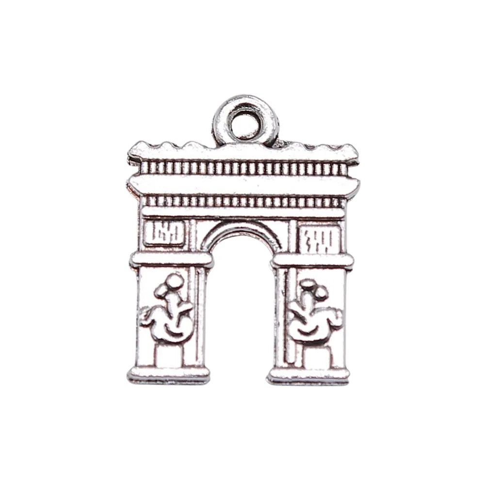 18x14mm 1.3g Antique Silver Zinc Alloy Arc de Triomphe charm pendant for DIY bracelet necklace making