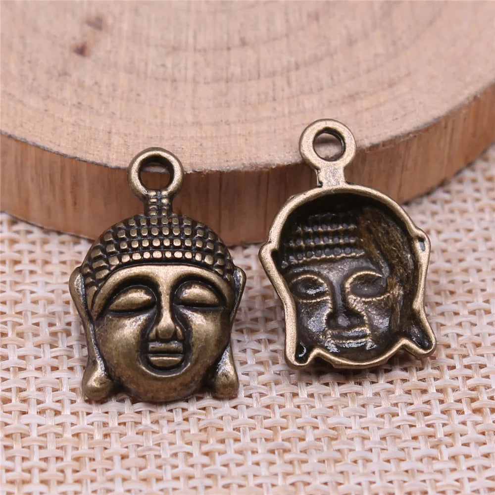 22x15mm 1.9g Multicolor Zinc Alloy Buddha Statue Charm Pendant for DIY Necklace Bracelet Jewelry