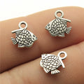 10x9mm 0.4g Antique Silver Zinc Alloy Tropical Fish Charm Pendant for DIY Ocean Jewelry Making
