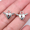 18x13mm 1.4g Multicolor Zinc Alloy Winged Heart Wing Charm Pendant for DIY Necklace Bracelet Making