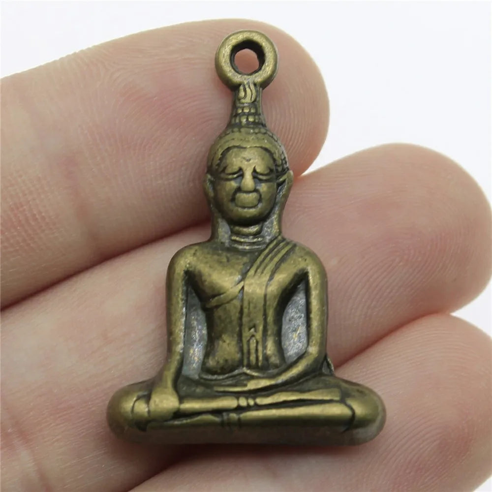 35x23mm 10.8g Multicolor Zinc Alloy Buddha Statue Charm Pendant for DIY Necklace Bracelet Making