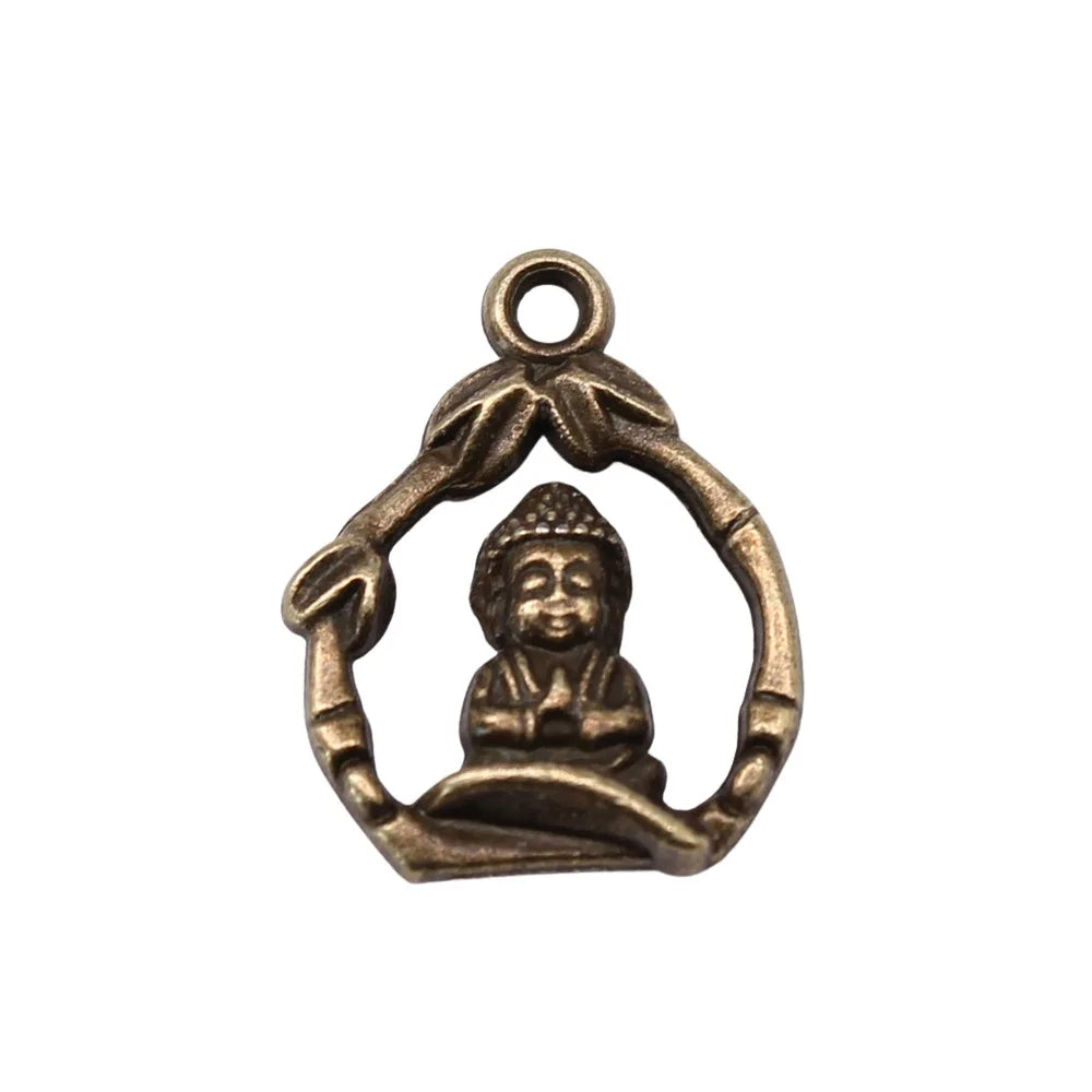 16x12mm 1.1g Multicolor Zinc Alloy Buddha Statue Charm Pendant for DIY Necklace Bracelet Making
