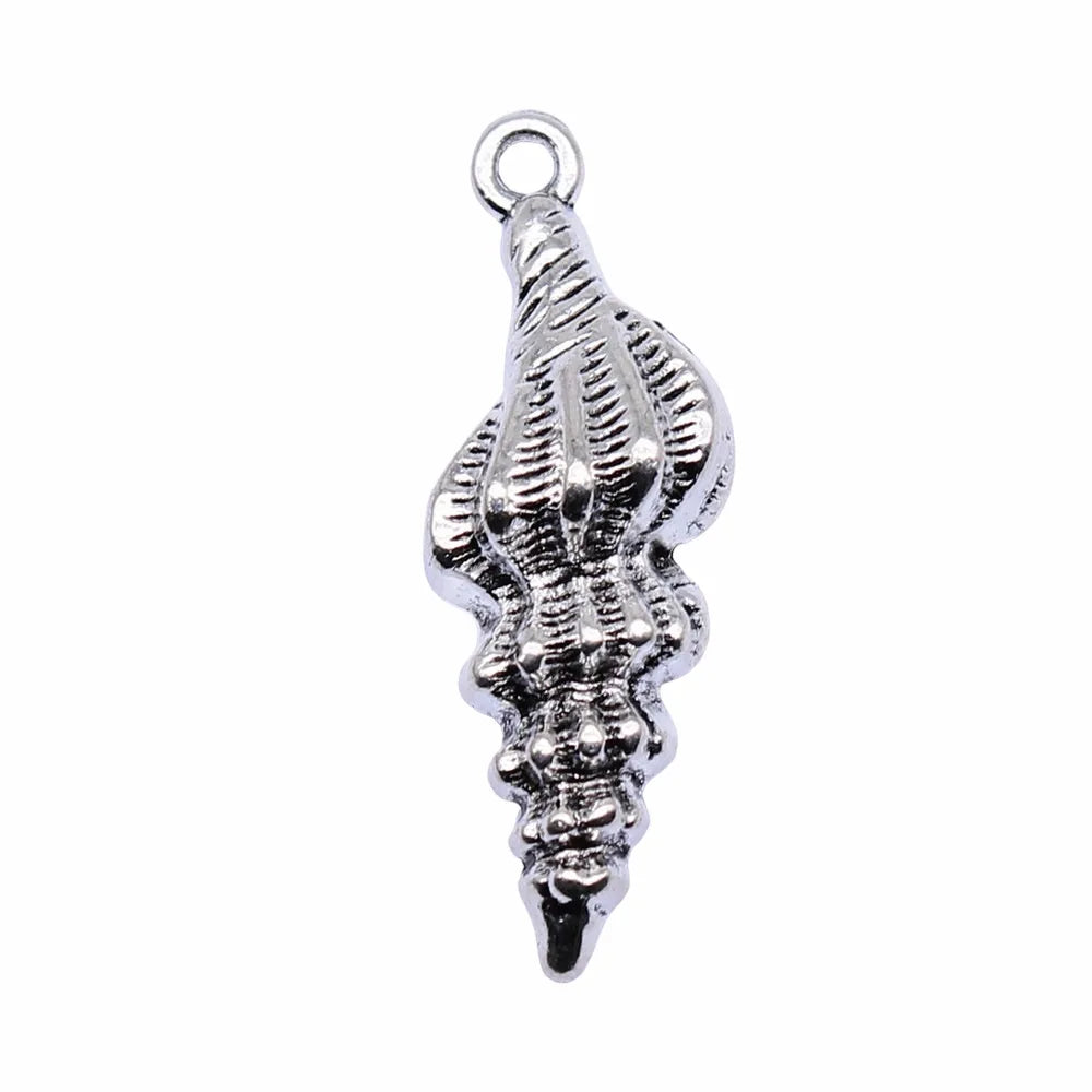37x13mm 2.5g Multicolor Zinc Alloy Conch Shell Charm Pendant for DIY Ocean Theme Jewelry Making