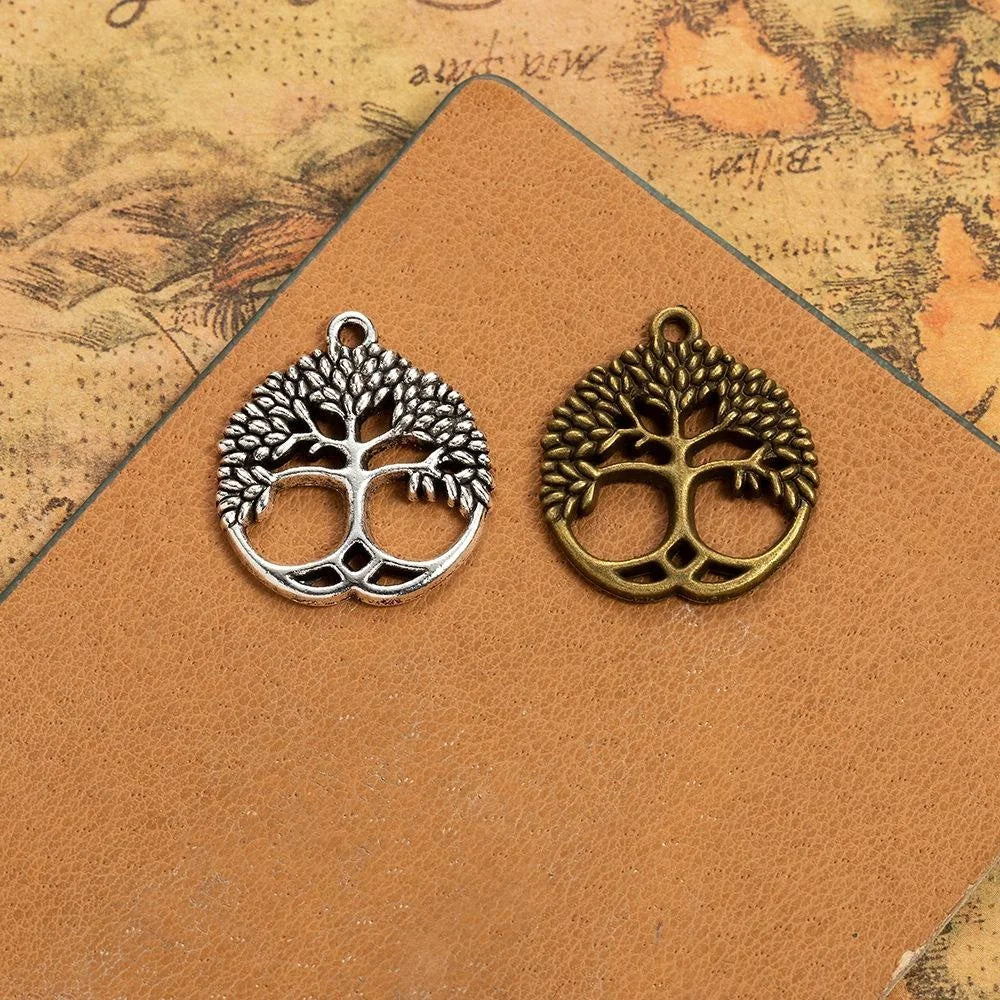 26x23MM Antique Silver Zinc Alloy Tree Of Life Charm Pendant for DIY Necklace Bracelet Jewelry Making