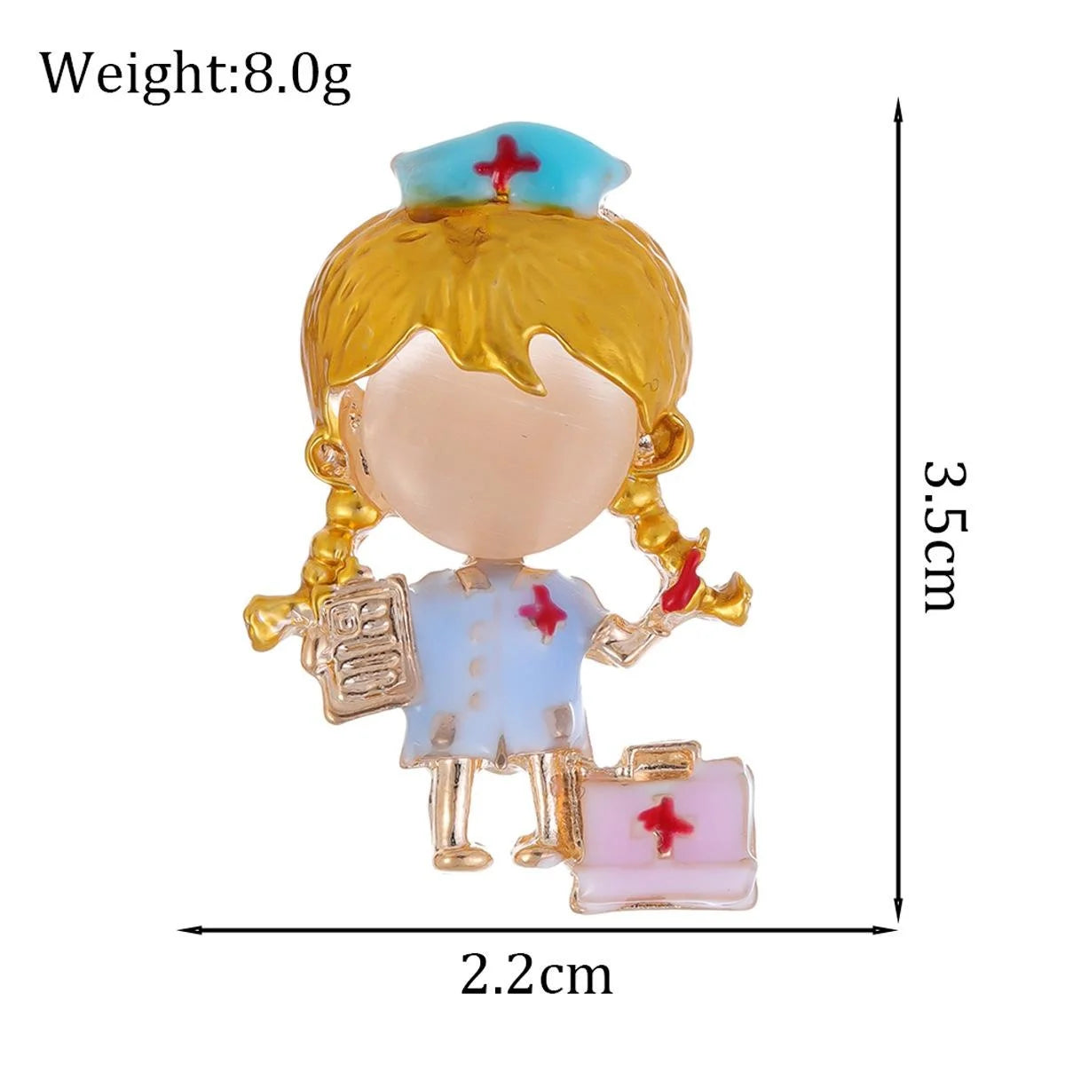 Cute Enamel Female Doctor Nurse Brooch Alloy Cartoon Medical Lapel Pin Corsage For Coat Suit Gift