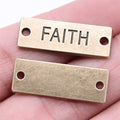 28x10mm 3.21g Antique Bronze Zinc Alloy Faith connector charm pendant for DIY bracelet making