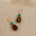 Vintage Maillard Teardrop Drop Earrings Synthetic Turquoise Resin Geometric Designer Jewelry