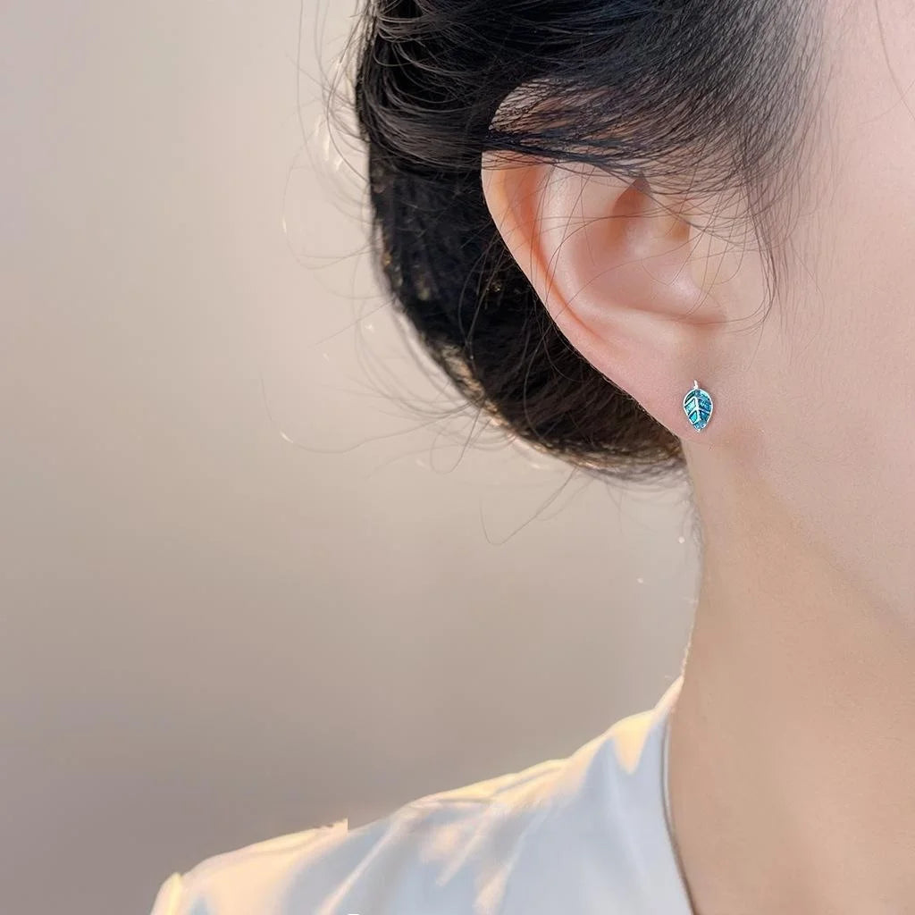 5-Piece Copper Zircon Enamel Pearl Stud Earrings, Fruit Geometric Gift Box