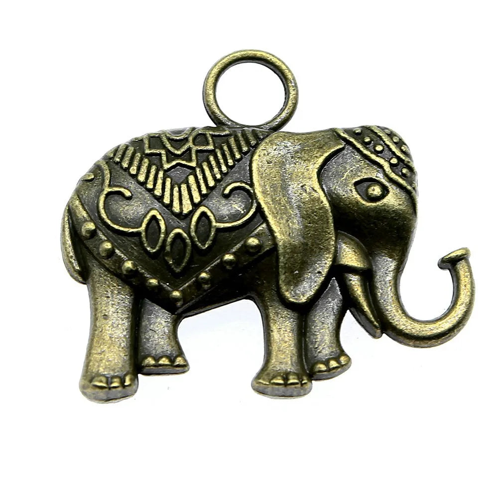 28x31mm 11.9g Multicolor Zinc Alloy Elephant Charm Pendant for DIY Necklace Bracelet Jewelry Making