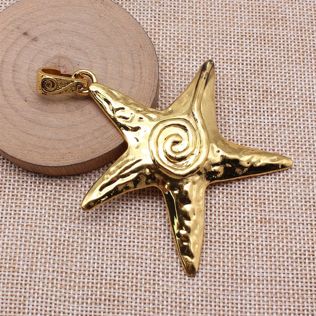 70x66mm 14g Multicolor zinc alloy Starfish charm pendant for necklace bracelet DIY jewelry making