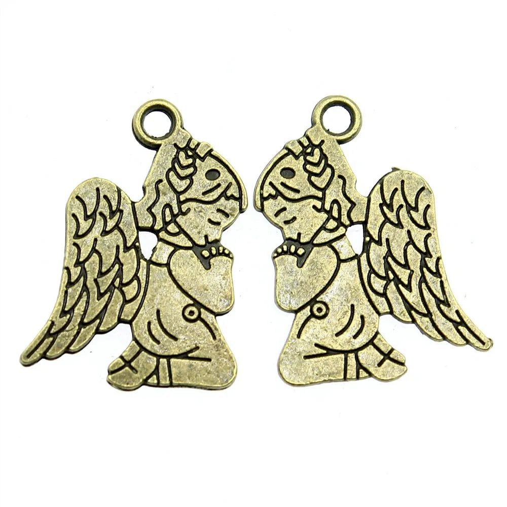 24x17mm 1.8g Multicolor Zinc Alloy Praying Angel Charm Pendant for DIY Jewelry Making