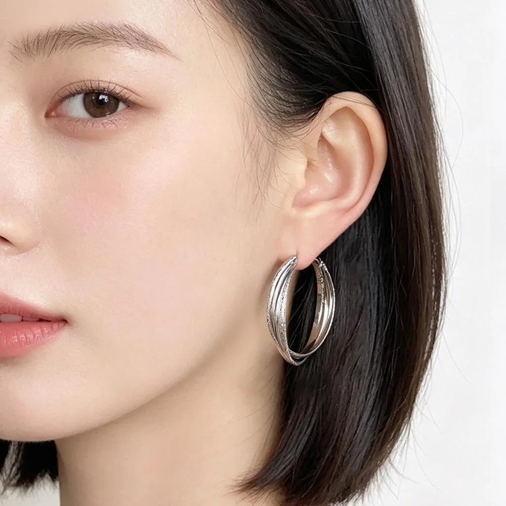 Exaggerated Copper Large Round Geometric Hoop Earrings Minimalist Sweet Cool Fashion Jewelry