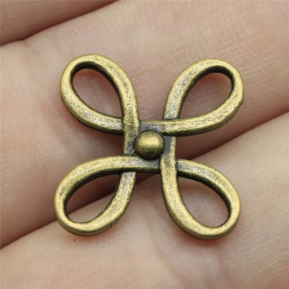18x23mm 1.6g Multicolor Zinc Alloy Chinese Knot Connector Charm Pendant for DIY Necklace Making