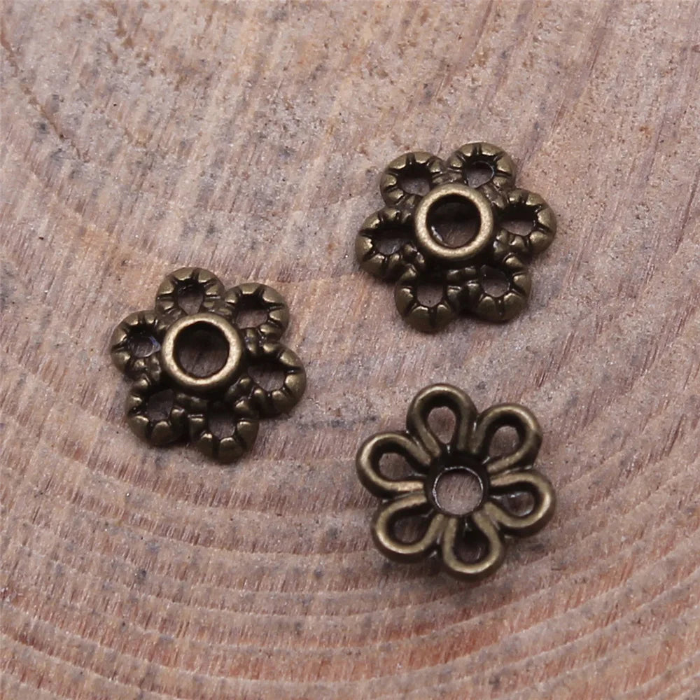 5x5mm 0.13g Multi Color Zinc Alloy Flower Bead Caps for DIY Handmade Bracelet Necklace Making