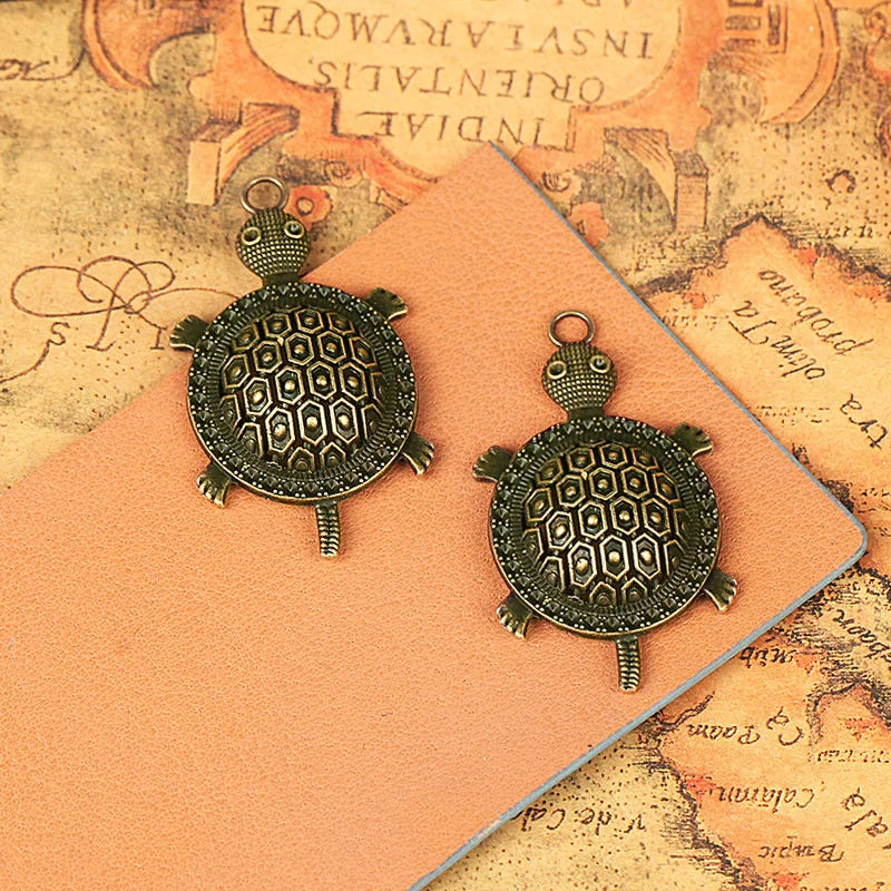 57x33MM Antique Silver Zinc Alloy Turtle Charm Pendant for DIY Necklace Bracelet Jewelry Making