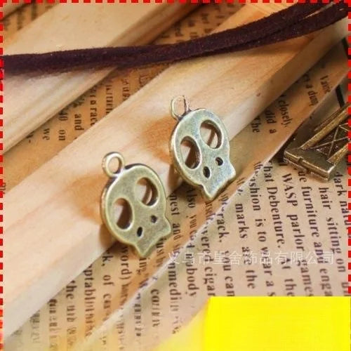 18x12MM Antique Silver Zinc Alloy Skull Charm Pendant for DIY Necklace Bracelet Jewelry Making